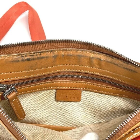CELINE Logo Macadam Horse-drawn Carriage Bag Crossbody Pochette Shoulder Bag - Picture 12 of 15